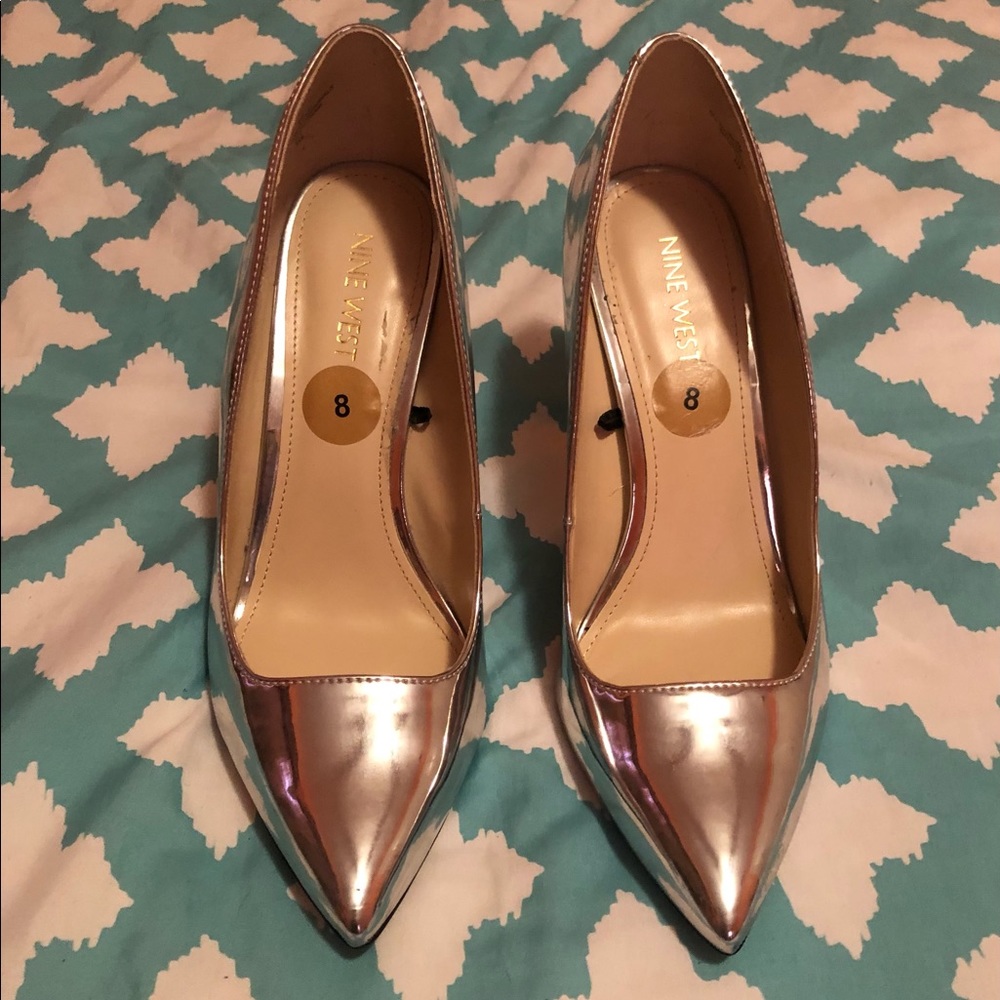 Nine West silver high heels